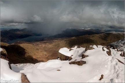 Hail storm moving up Loch Awe